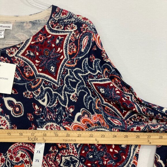 New Croft & Barrow Sweater Size 3X Multi Color Paisley Boho Soft Comfy - Picture 5 of 10